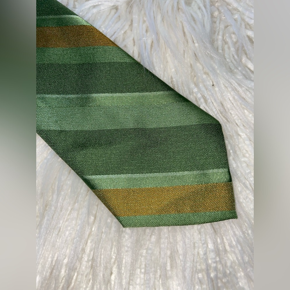 Marquise Olive and Tan Diagonal Striped Tie